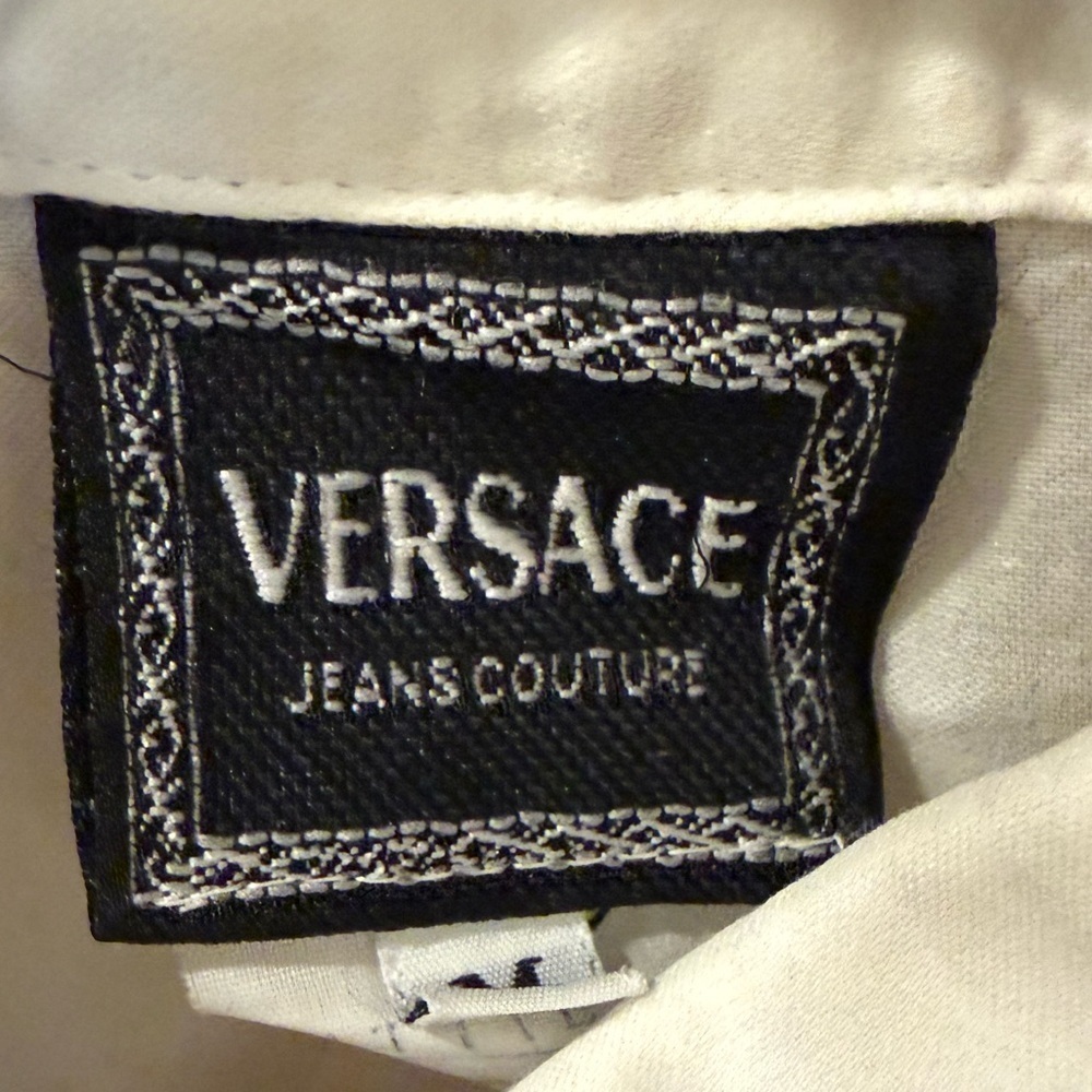 VINTAGE GIANNI VERSACE White Wingtip French Cuff Tuxedo Shirt Medium - Picture 3 of 7